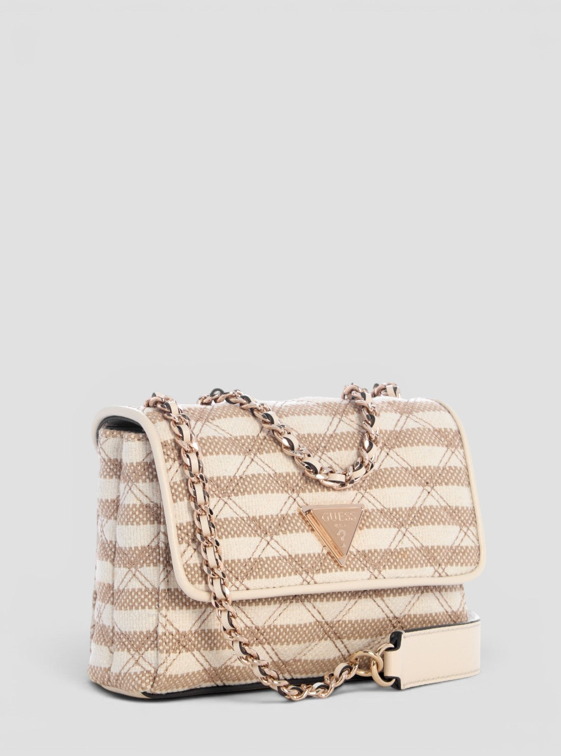 GUESS Womens Taupe Giully II Mini Convertible Flap Bag AG967374 Side View 