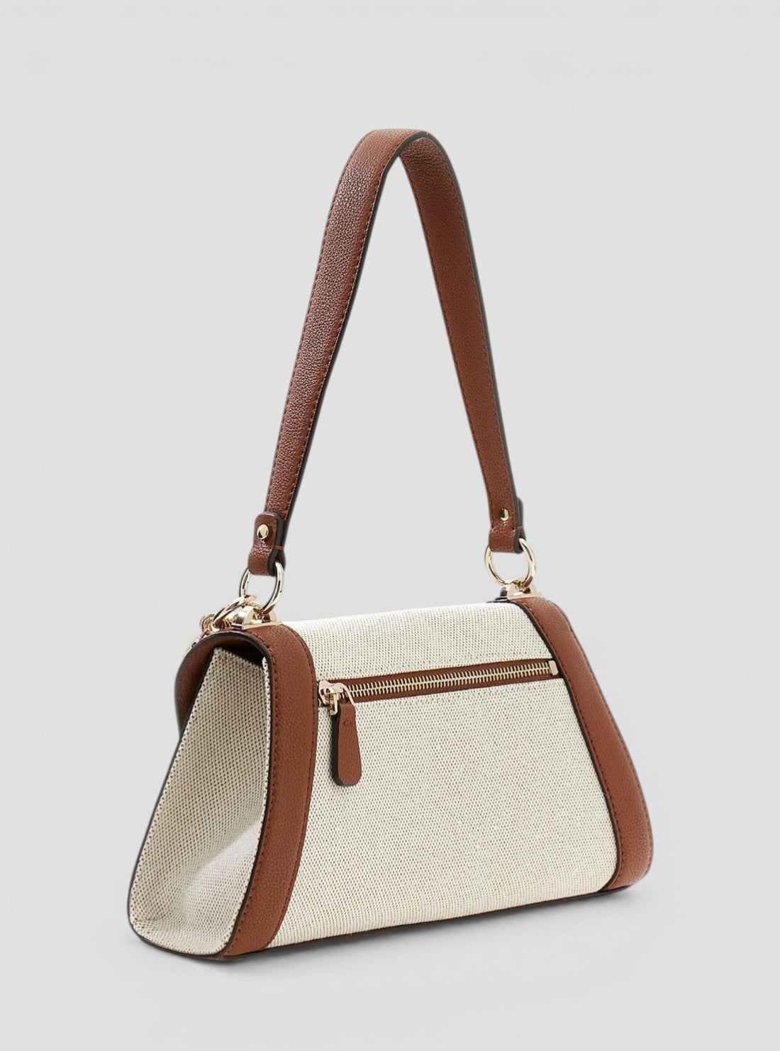 GUESS Womens Beige Brown Karnilla Flap Shoulder Bag AG971919 Back View