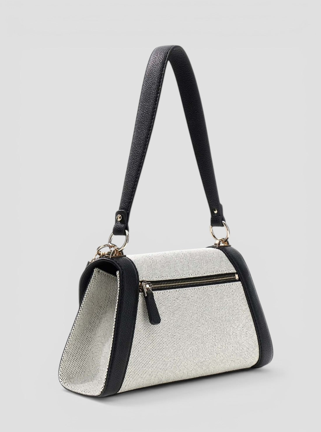 GUESS Womens Beige Black Karnilla Flap Shoulder Bag AG971919 Back View