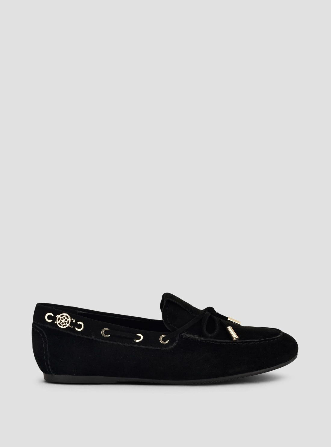 GUESS Footwear Black Aisha Loafers AISHA Side View