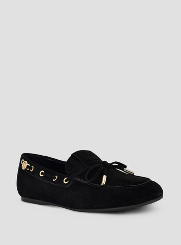 GUESS Footwear Black Aisha Loafers AISHA Side View