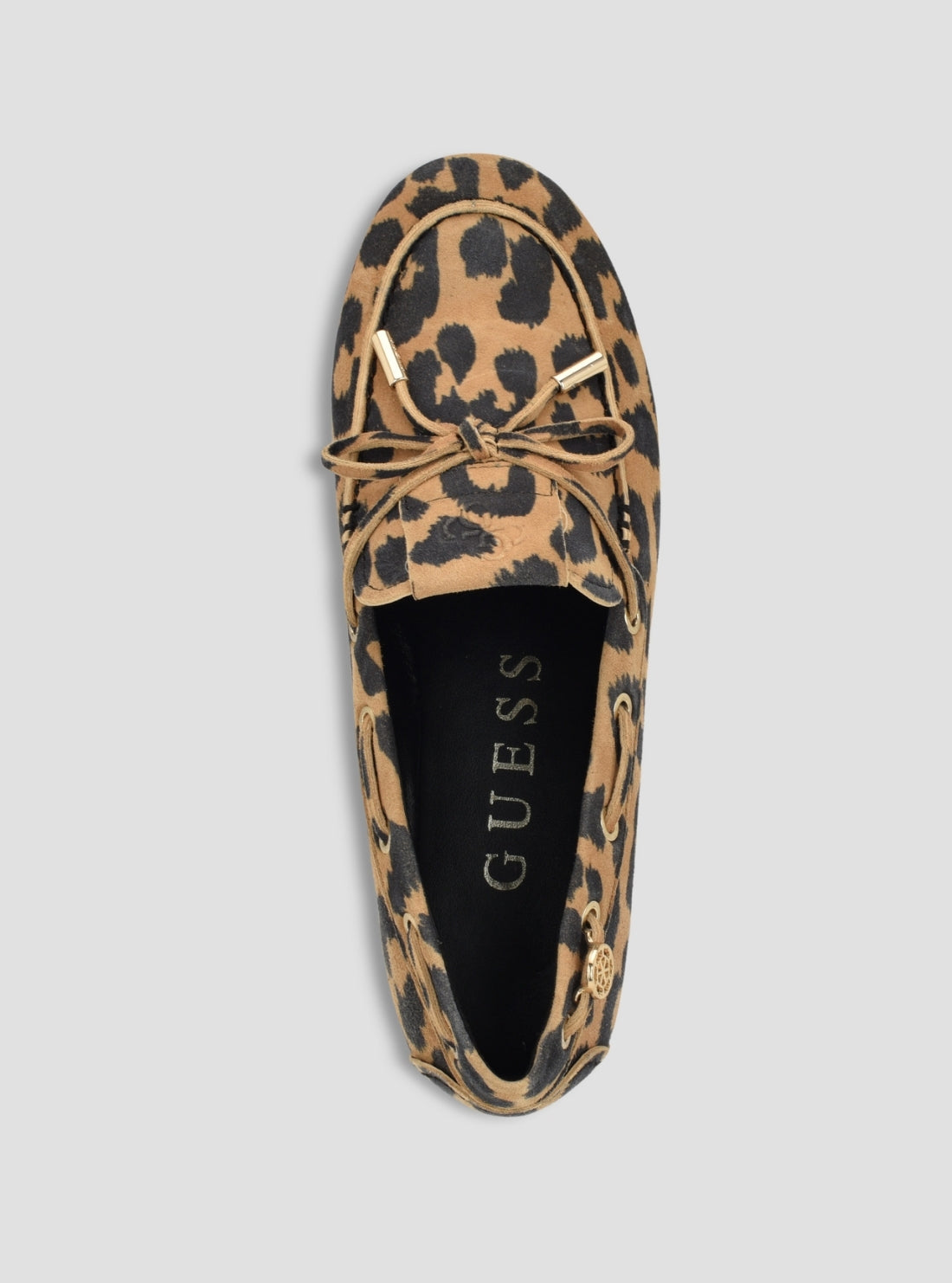 GUESS FMedium Brown Aisha Loafers AISHA Top View