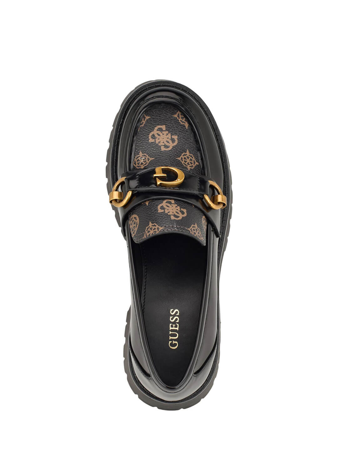 Black Logo Almost Loafers | GUESS Women's Shoes | top view