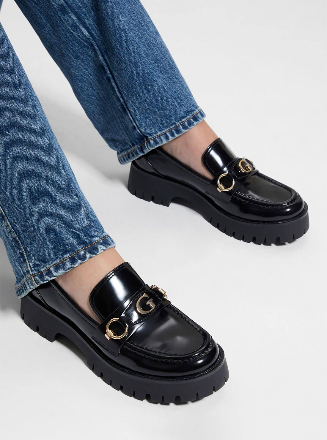 Black Almost Loafers | GUESS Women's Shoes | lifestyle view