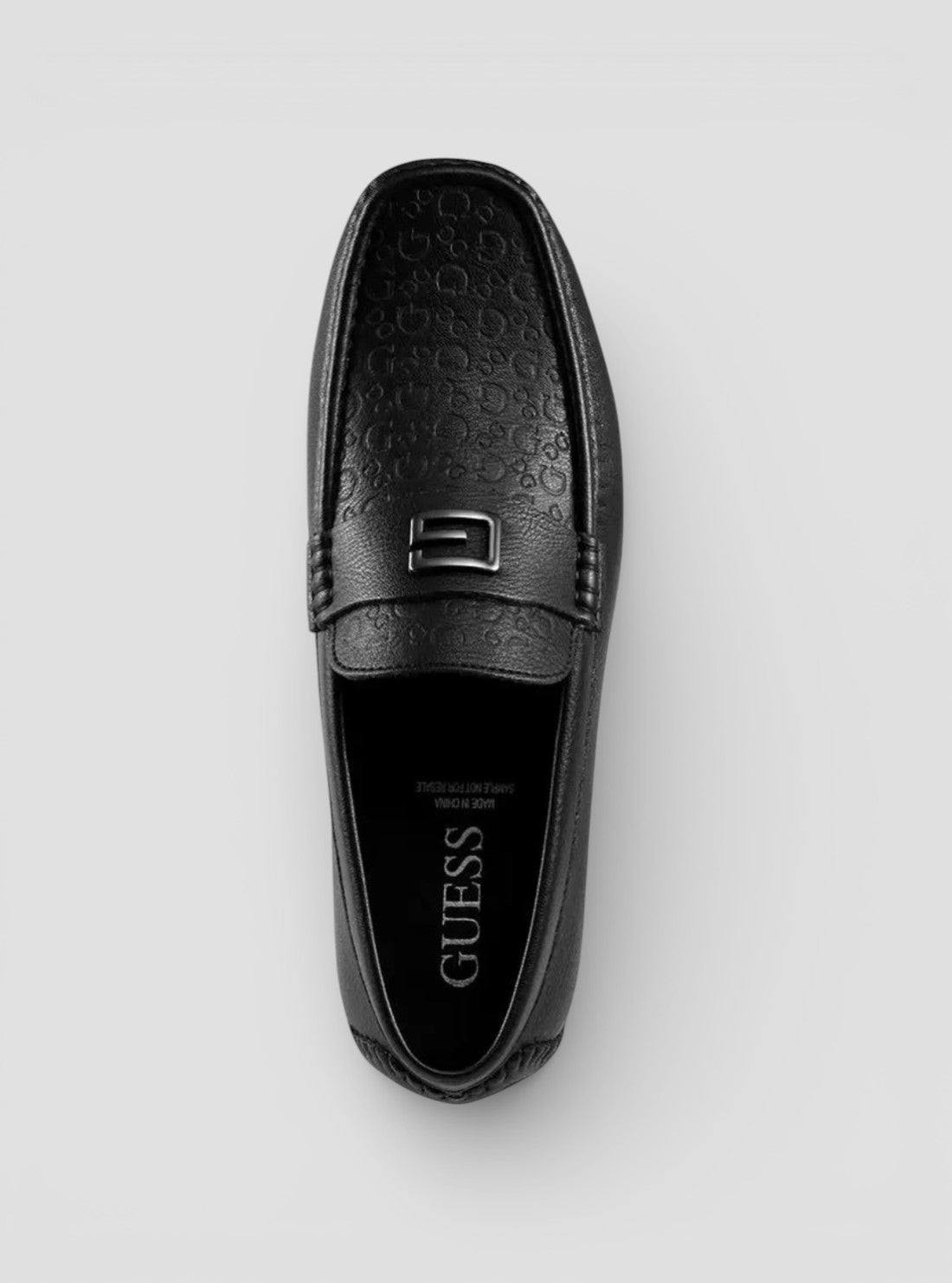 GUESS Mens Black Alsto Loafers ALSTO Top View