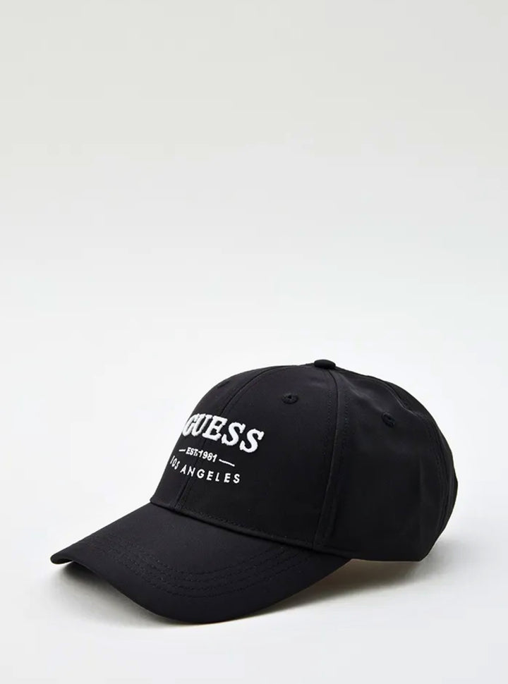 GUESS Mens Accessories Black Logo Baseball Cap AM5023POL01 Side View