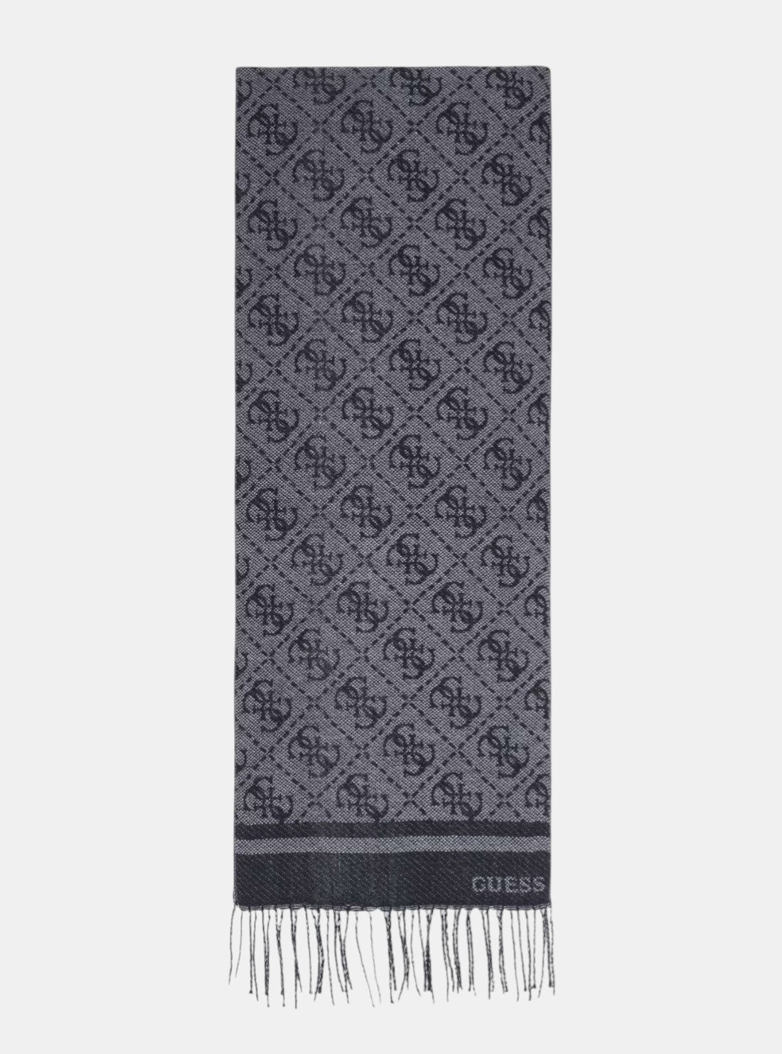 GUESS Mens Black Grey Mito Scarf AM9432POL03 Front View_2