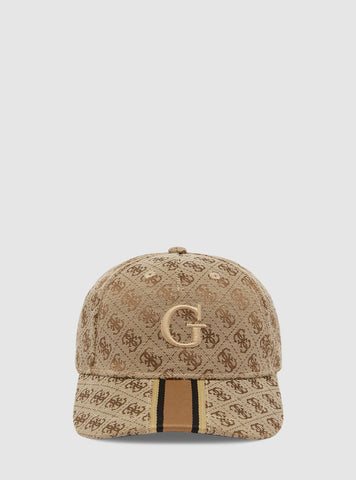 GUESS Mens Brown Logo London Baseball Cap AM9497POL01 Front View