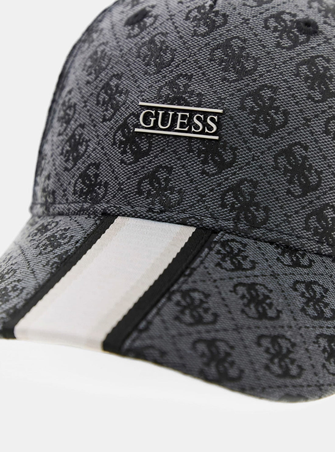 GUESS Mens Black Logo Boston Baseball Cap AM9594POL01 Detail View