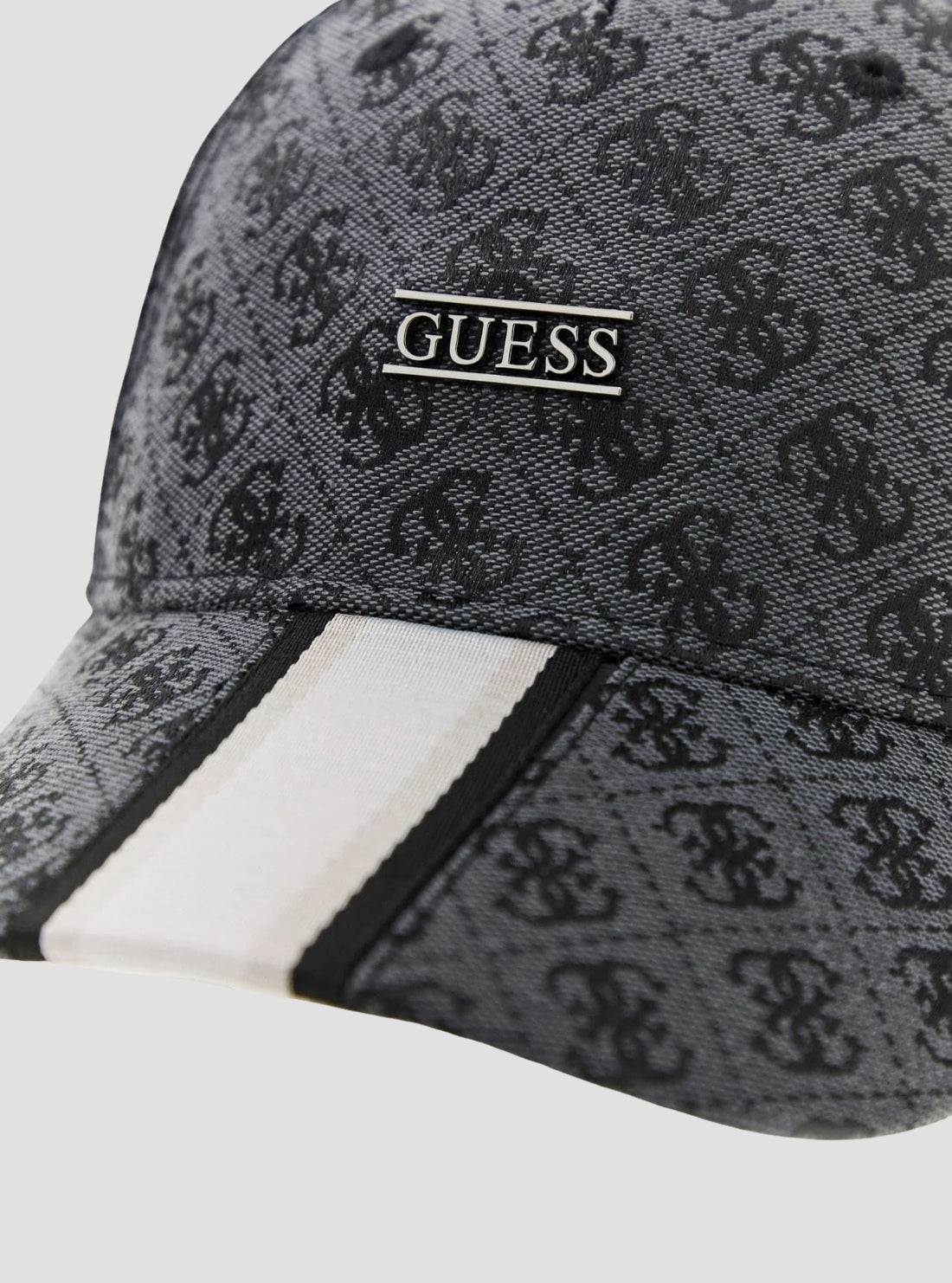 GUESS Mens Black Logo Boston Baseball Cap AM9594POL01 Detail View