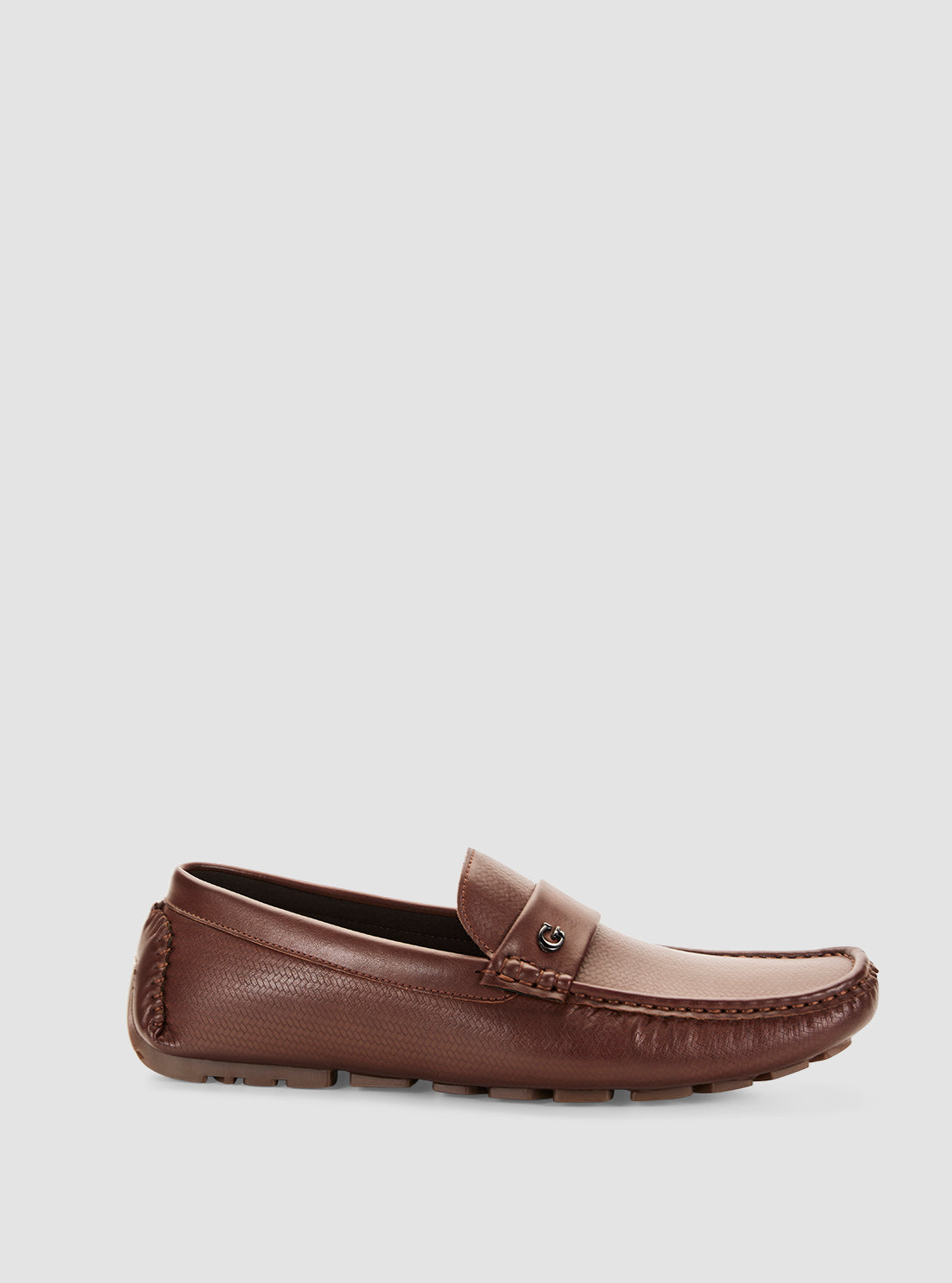 GUESS Mens Footwear Brown Aodie Loafers AODIE Side View