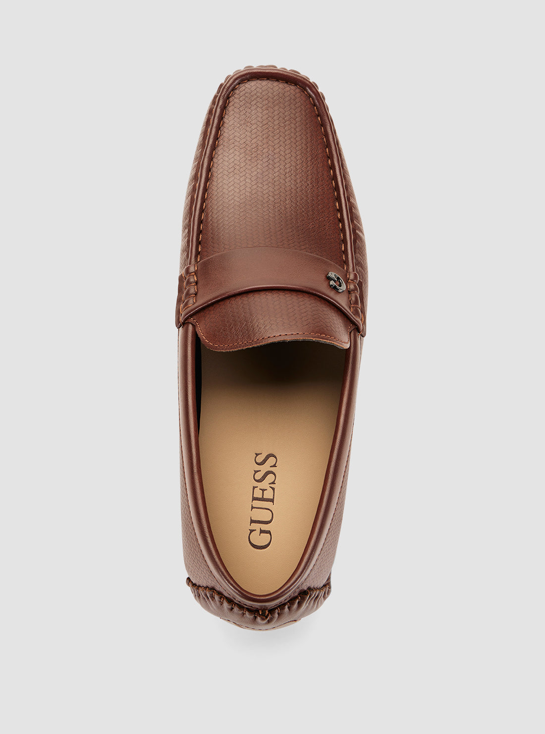 GUESS Mens Footwear Brown Aodie Loafers AODIE Top View