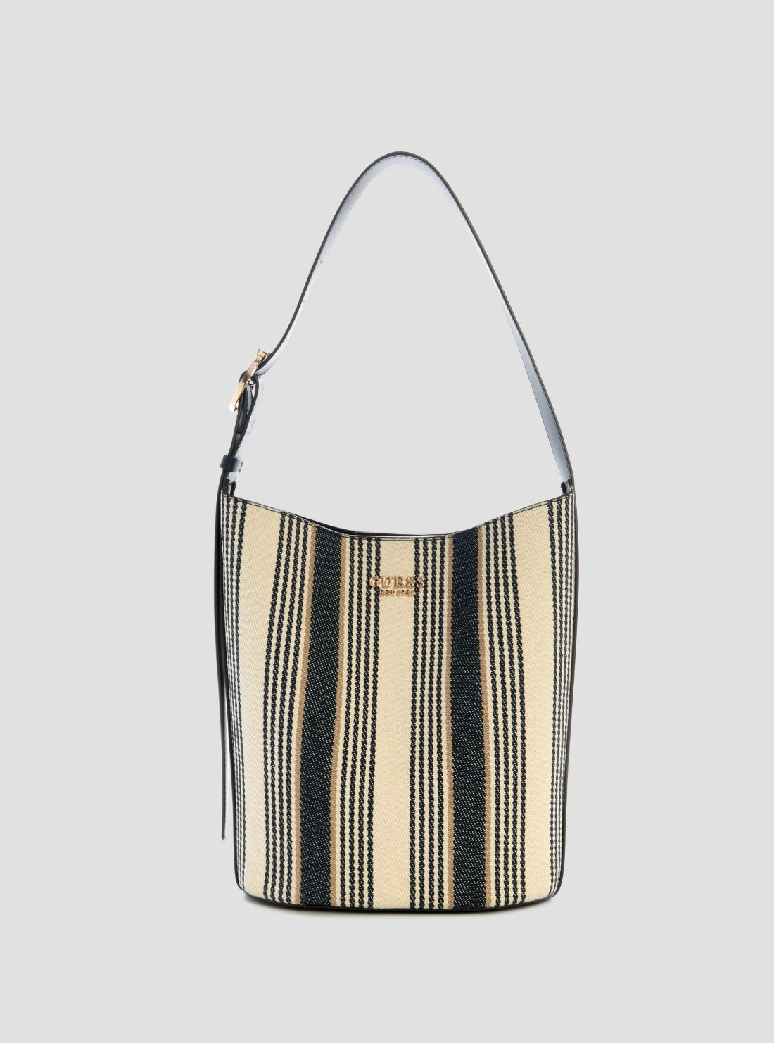 GUESS Womens Blue Multi Nicolette Large Bucket Shoulder Bag AS966204 Front View_2