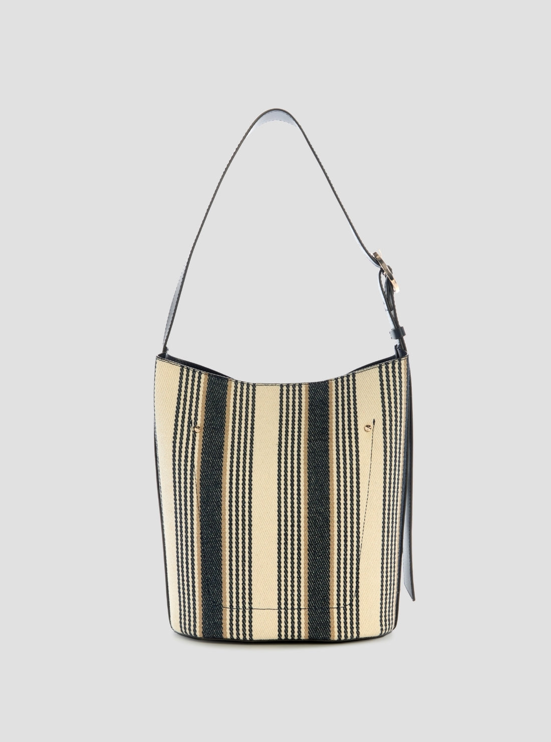 Navy Stripe Nicolette Large Bucket Shoulder Bag | GUESS