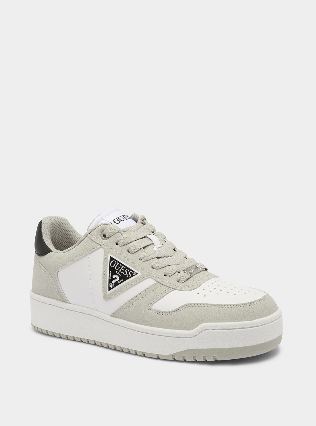 GUESS White Grey Aveni Low-Top Sneakers  front view