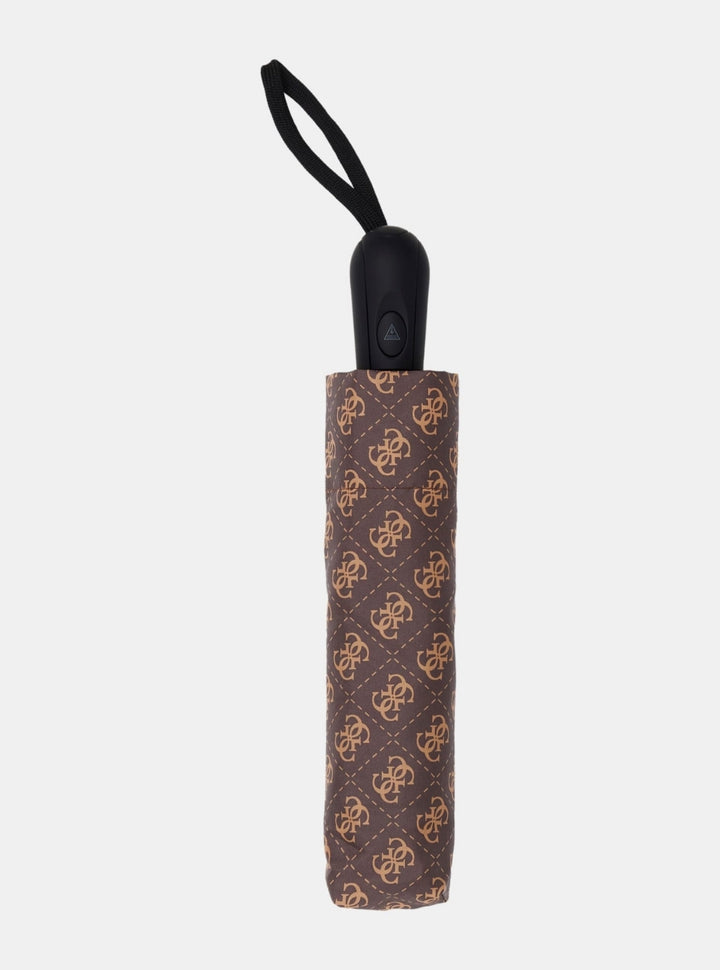 GUESS Womens Brown Logo Signature Umbrella AW5229POL01 Front View