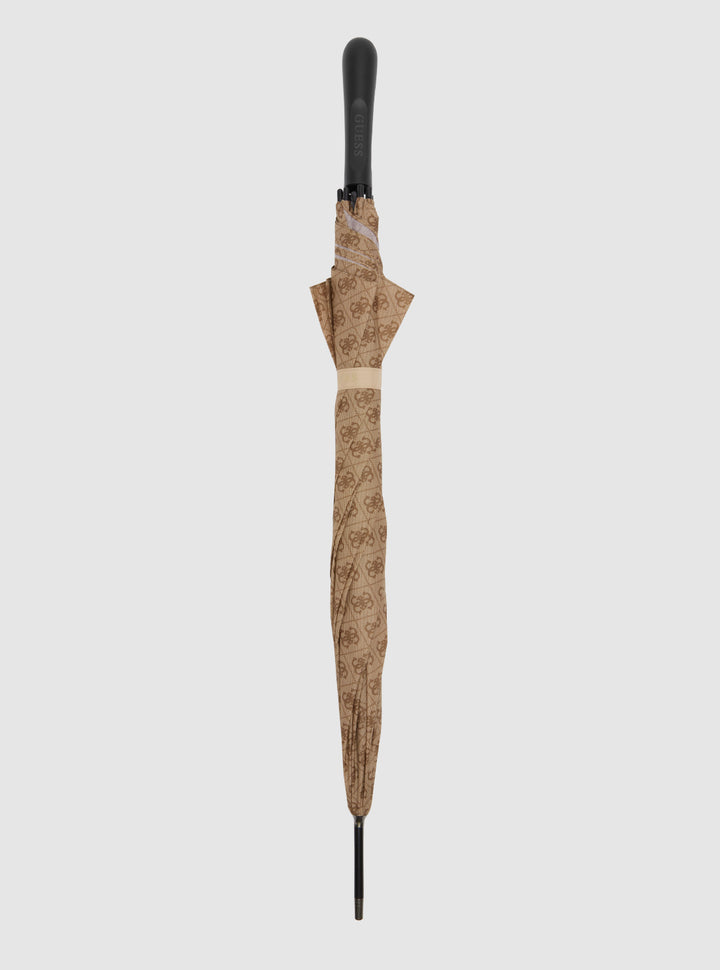 GUESS Womens Brown Logo Signature Long Umbrella AW5230POL01 Front View