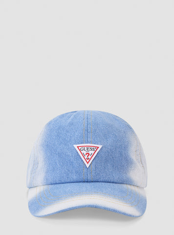 GUESS Womens Blue Baseball Denim Cap AW5288COT01 Front View