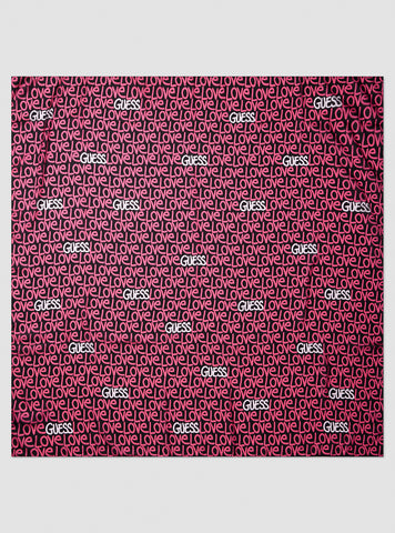 GUESS Accessories Black Love Print Scarf AW5299SIL03 Front View