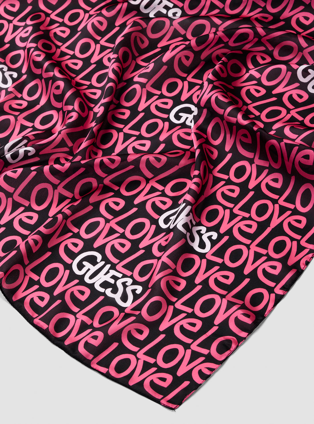 GUESS Accessories Black Love Print Scarf AW5299SIL03 Detail View