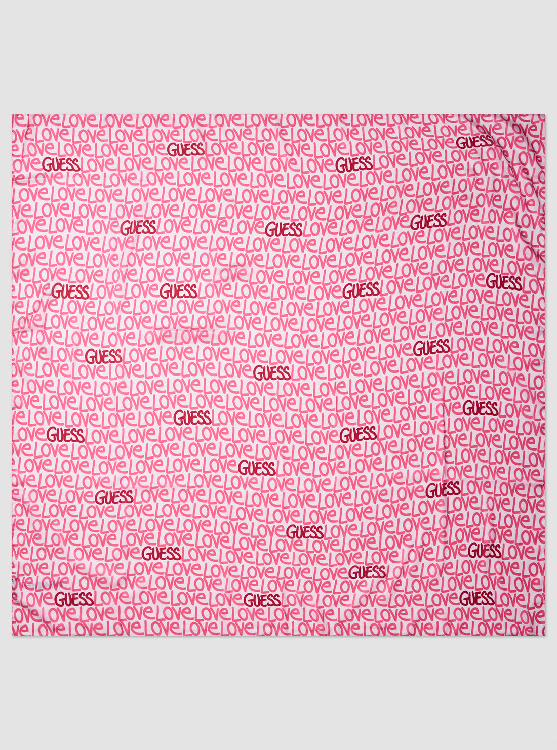 GUESS Womens Pink Love Print Scarf AW5299SIL03 Front View