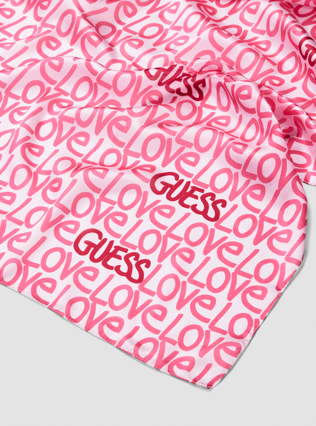 GUESS Womens Pink Love Print Scarf AW5299SIL03 Detail View