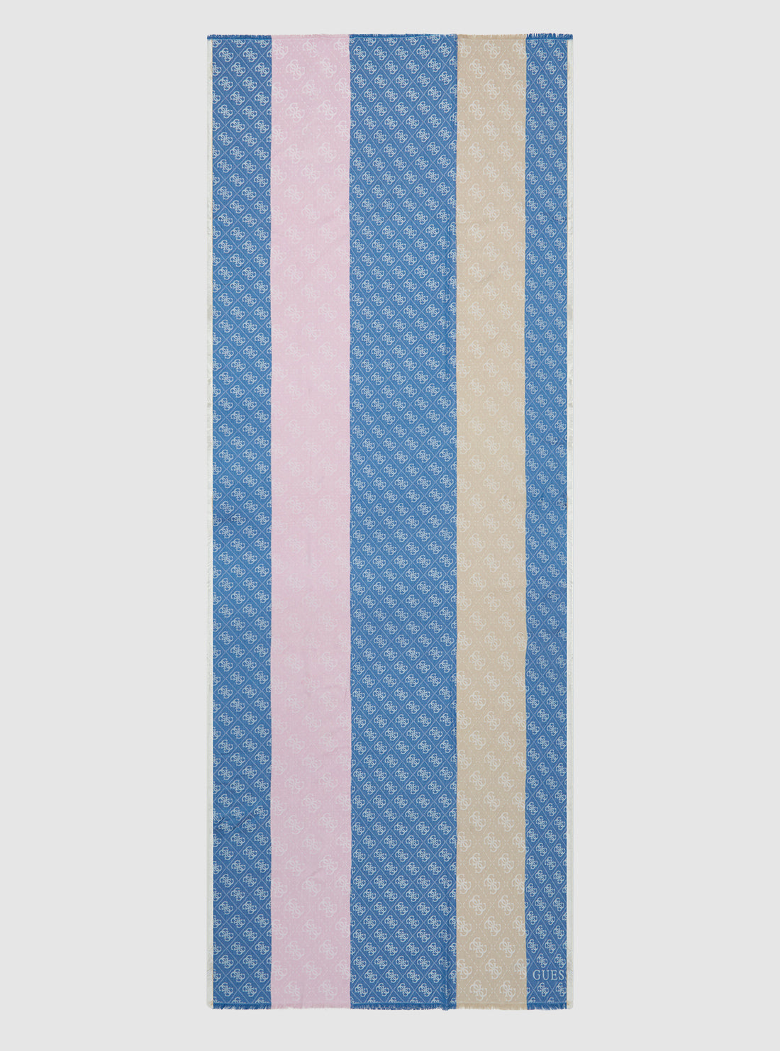 GUESS Womens Blue Logo Multi Scarf AW5312VIS03 Front View