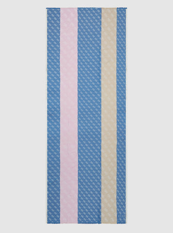 GUESS Womens Blue Logo Multi Scarf AW5312VIS03 Front View
