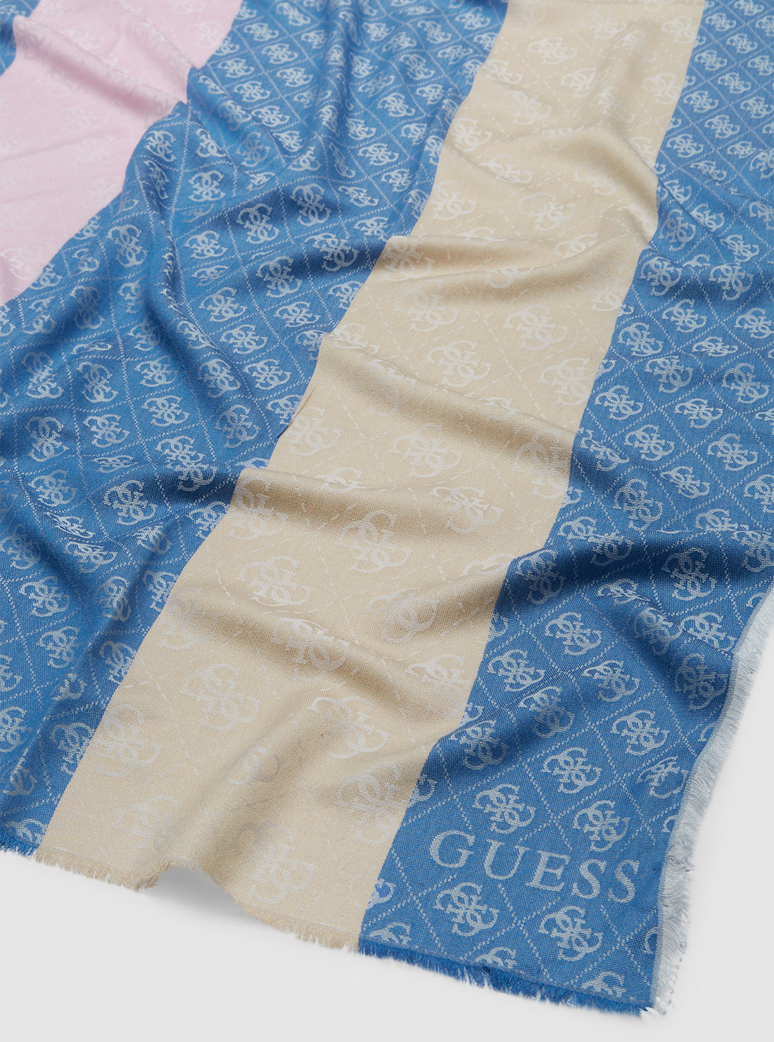 GUESS Womens Blue Logo Multi Scarf AW5312VIS03 Detail View