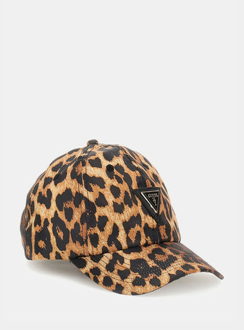 GUESS Womens Brown Multi Baseball Cap AW5320POL01 Front Side View