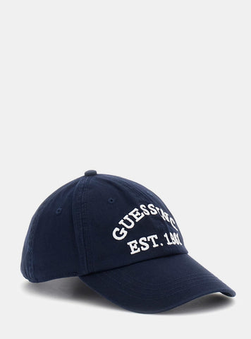 GUESS Accessories Blue 1981 Signature Baseball Cap AW5335COT01 Front Side View