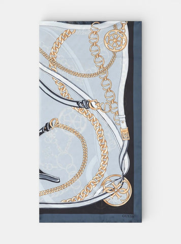 GUESS Accessories Black Multi Meridian Scarf AW5339POL03 Front View