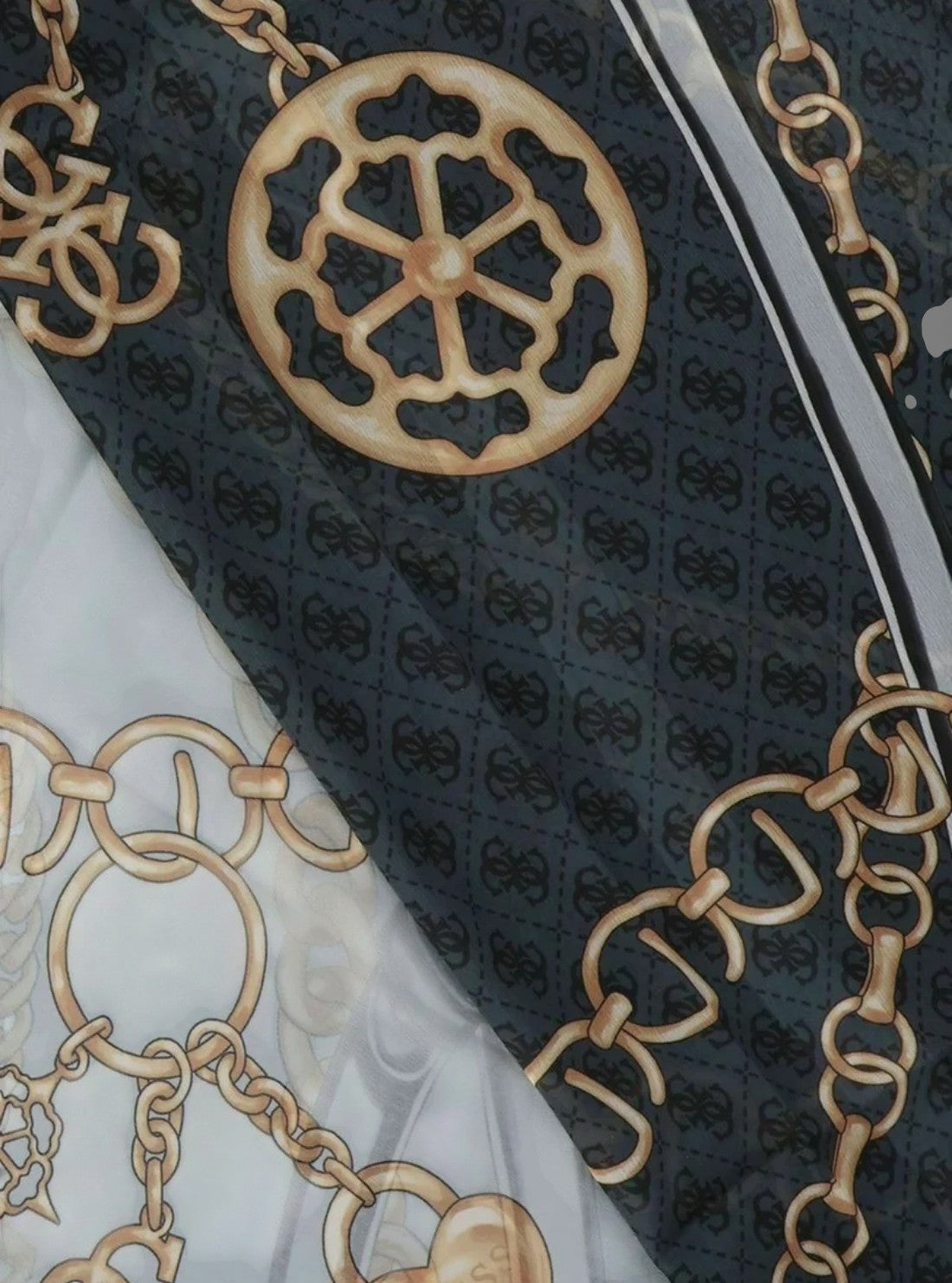 GUESS Accessories Black Multi Meridian Scarf AW5339POL03 Detail View