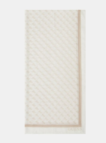 GUESS Accessories White Logo Katya Scarf AW5341POL03 Front View