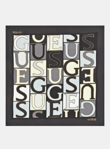 GUESS Accessories Black Multi Foulard Scarf AW5345SIL03 Front View
