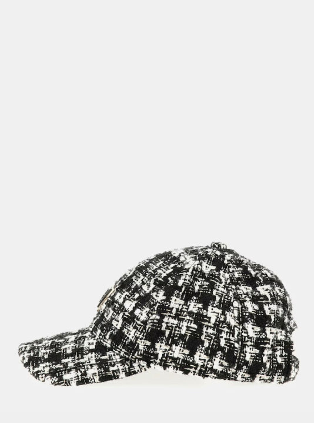 GUESS Accessories Black Giully Tweed Baseball Cap AW5369POL01 Side View_2