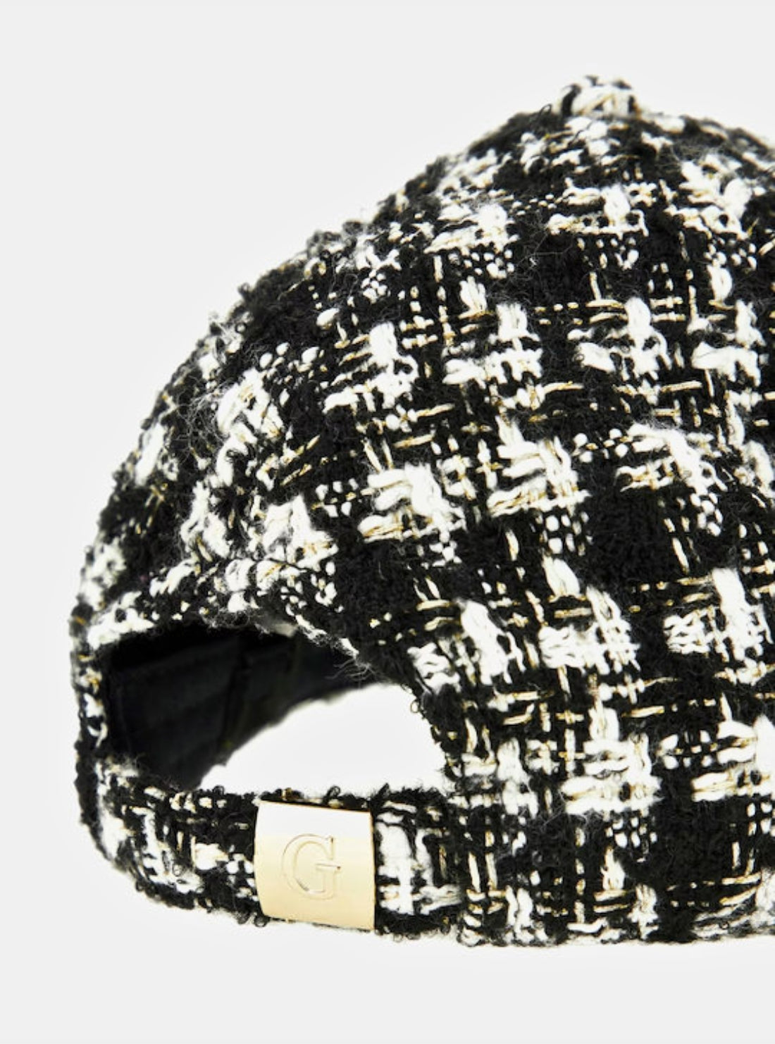 GUESS Accessories Black Giully Tweed Baseball Cap AW5369POL01 Back View