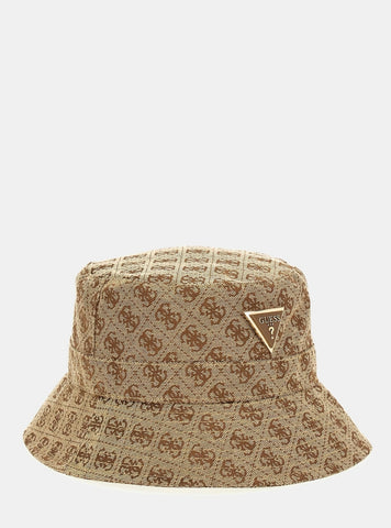 GUESS Womens Brown Logo Noelle II Rain Hat AW5371POL01 Front View
