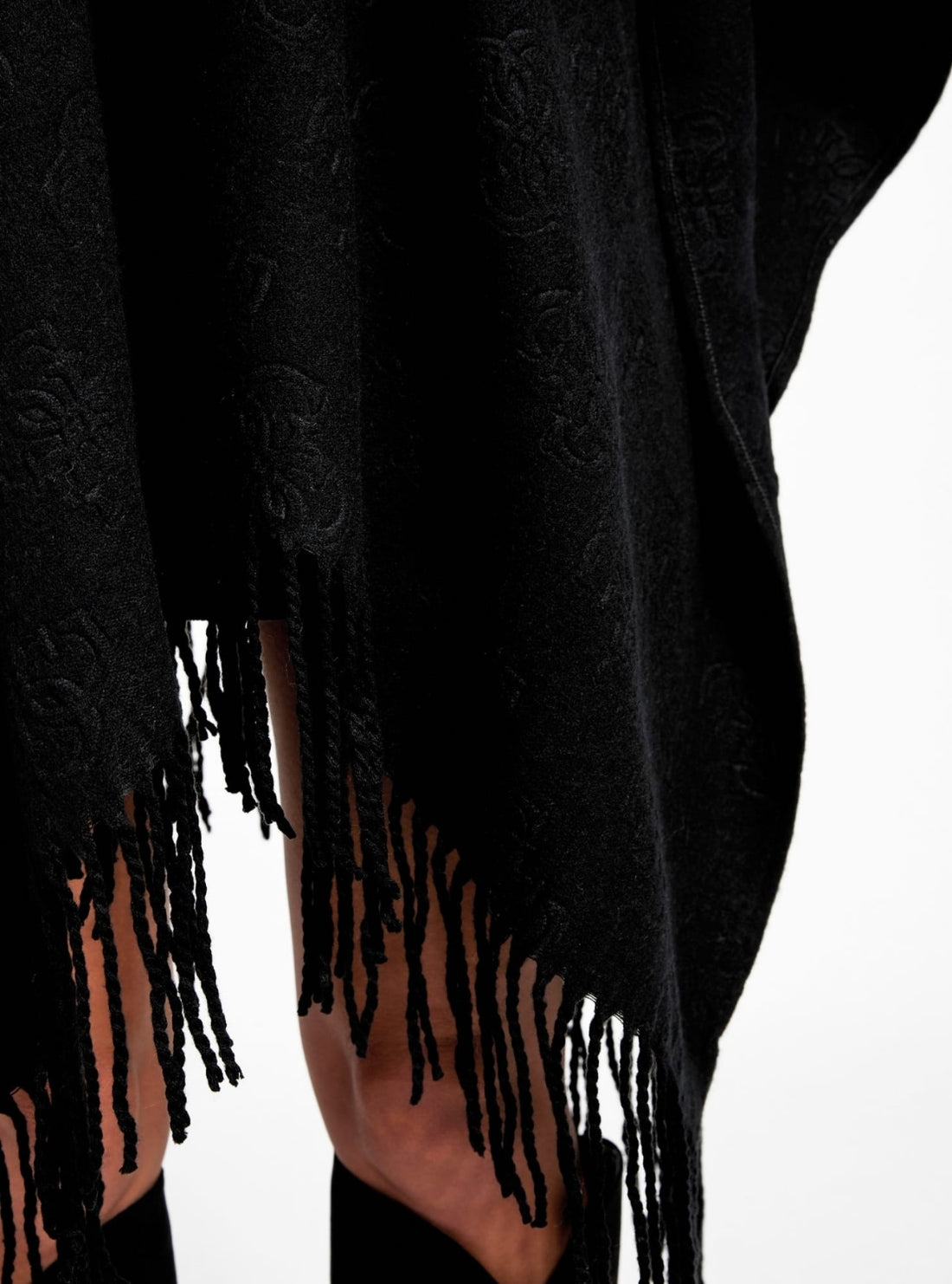 GUESS Accessories Black Signature Shawl AW5421POL03 Detail View