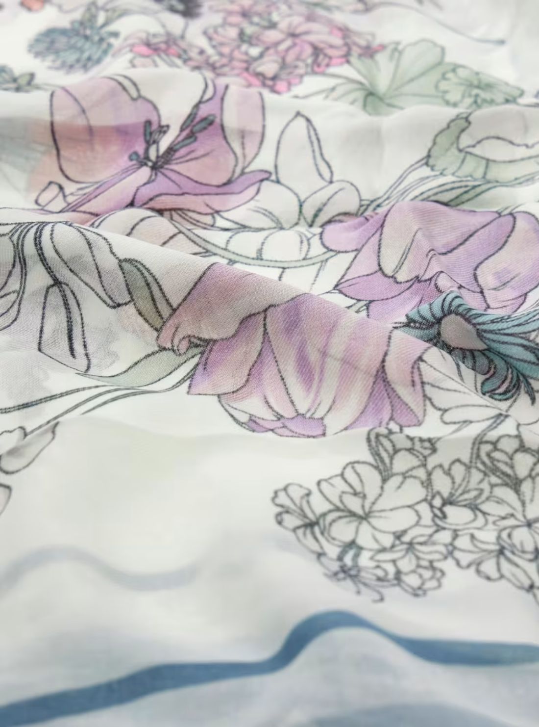 GUESS Accessories Light Blue Printed Kefiah Scarf AW5538MOD03 Detail View