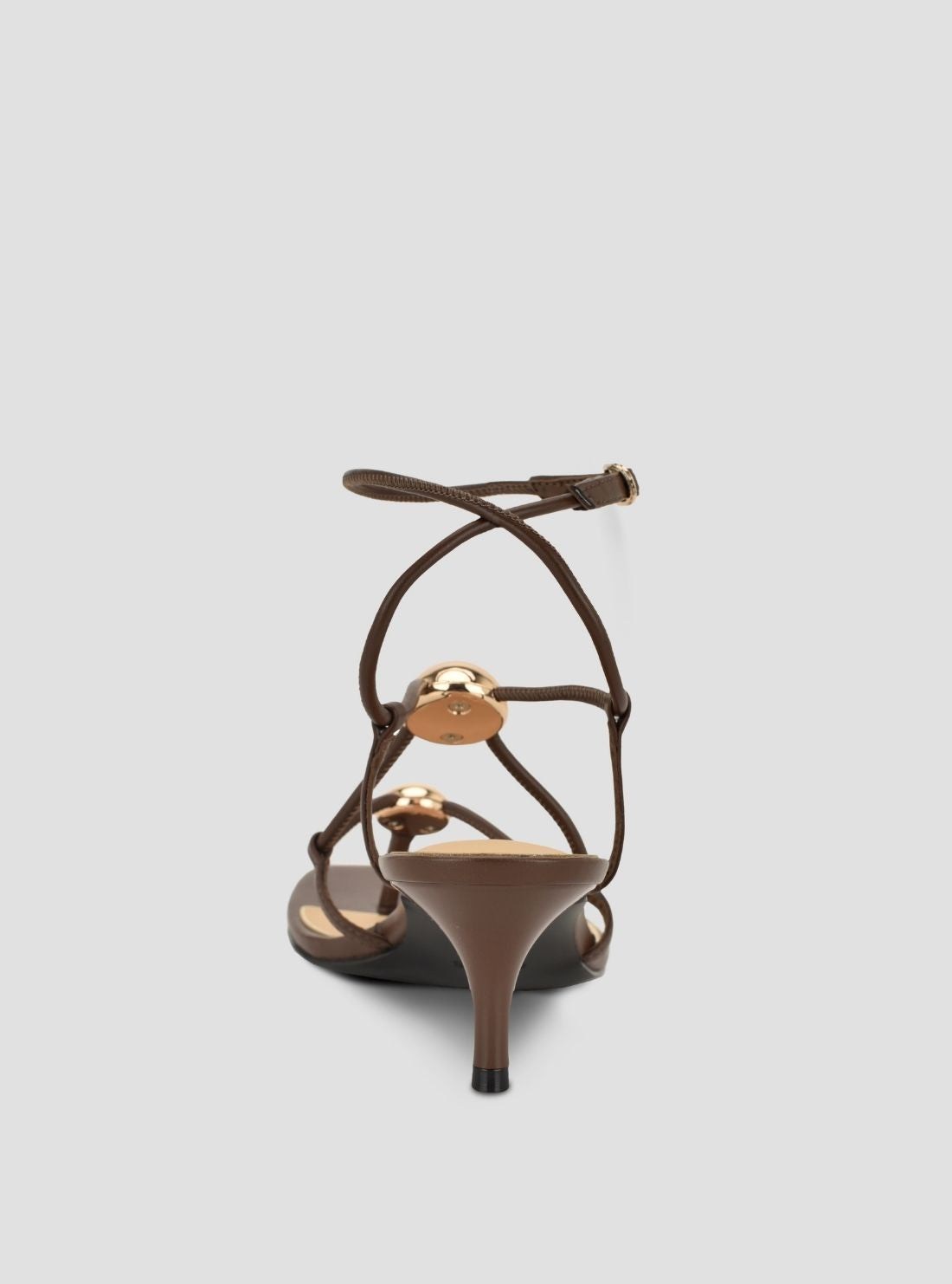 GUESS Womens Dark Brown Aysee Heeled Sandals AYSEE Back View