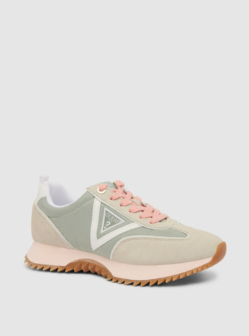 GUESS Womens Green Bail Sneakers BAIL Front Side View