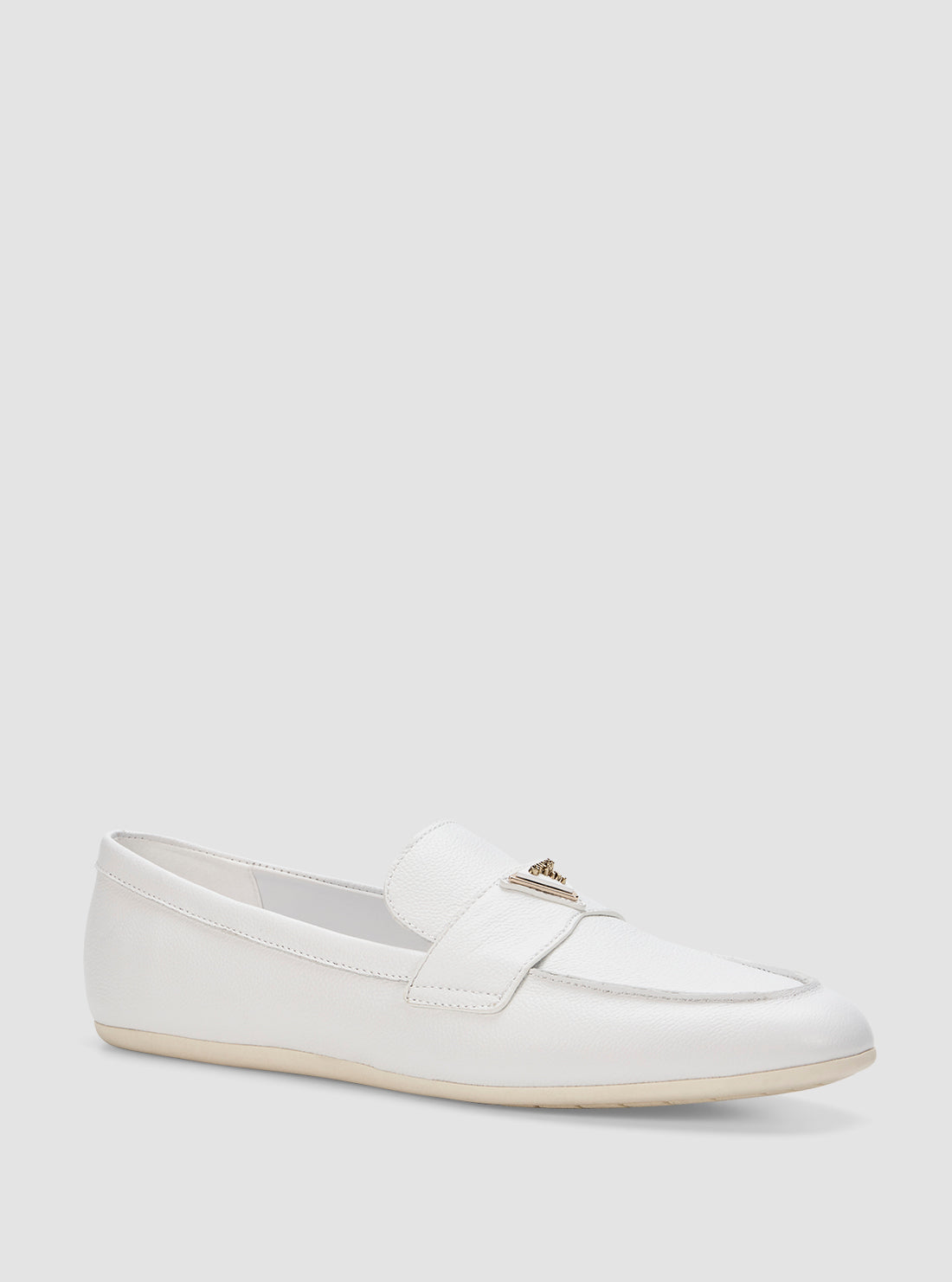 GUESS Womens White Baylon Loafers BAYLON Front Side VIew