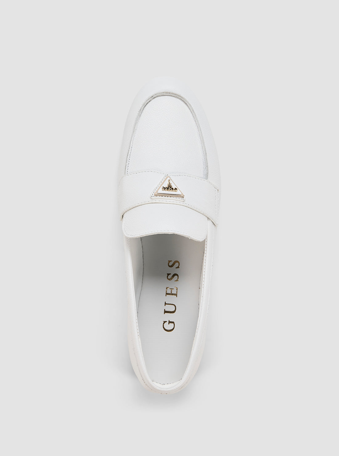 GUESS Womens White Baylon Loafers BAYLON Top View