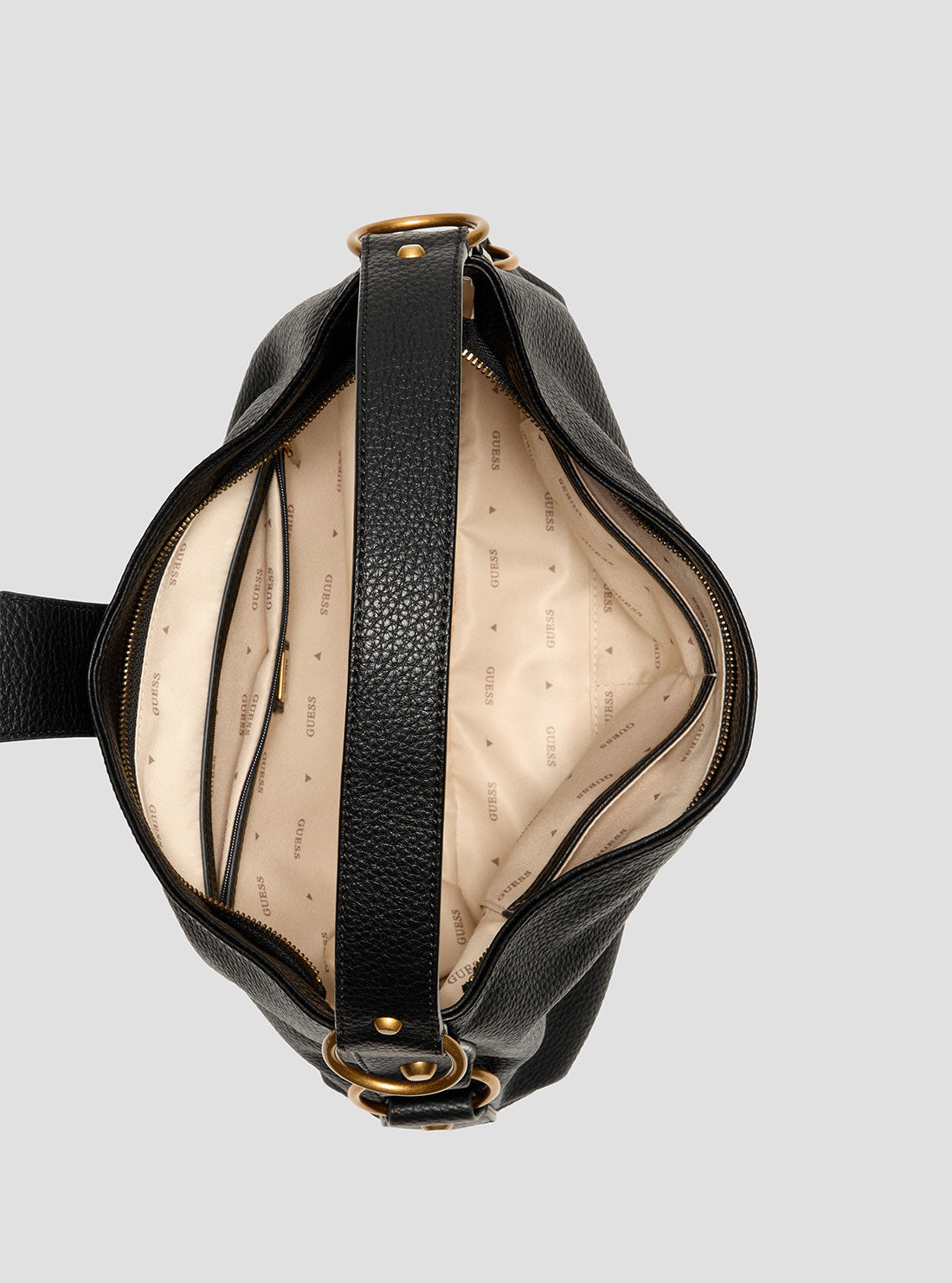 GUESS Womens Black Camden Shoulder Bag BB930818 Inside View