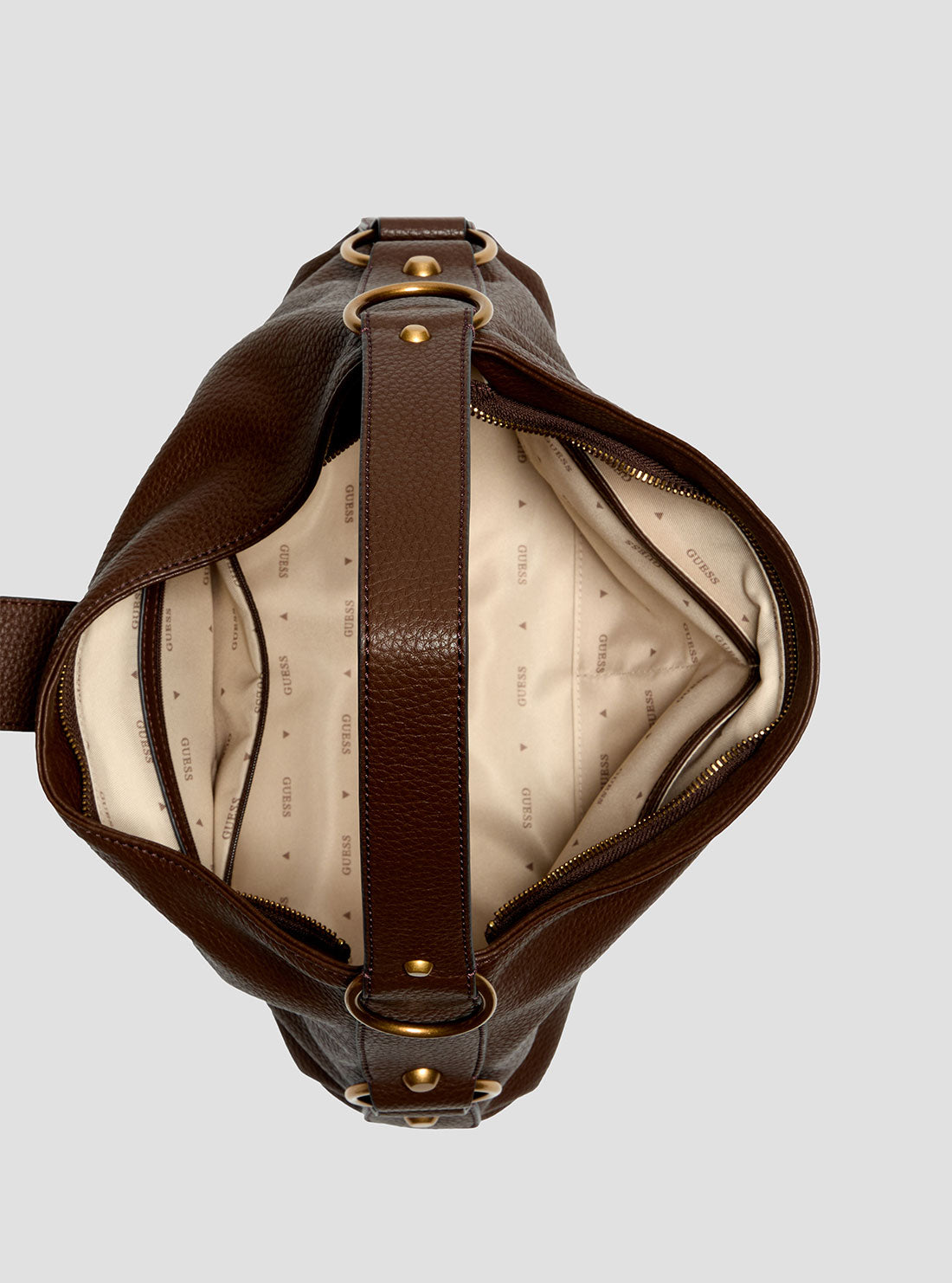 GUESS Womens Brown Camden Shoulder Bag BB930818 Inside View