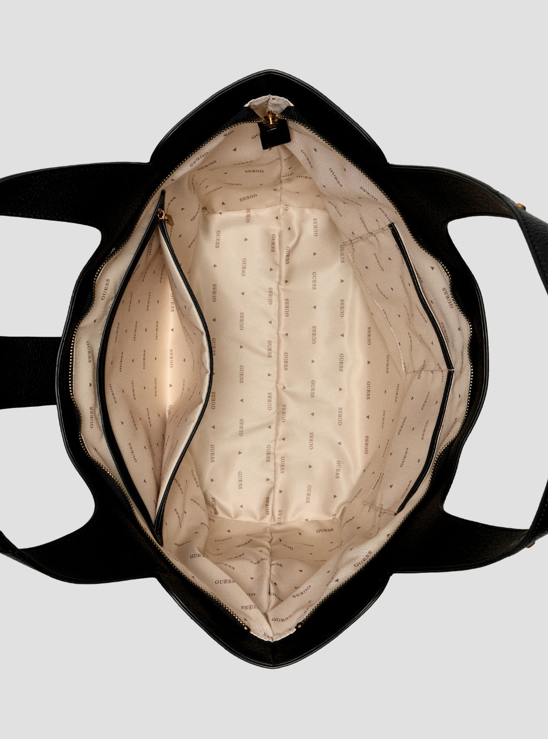 GUESS Womens Black Camden Large Tote Bag BB930824 Inside View