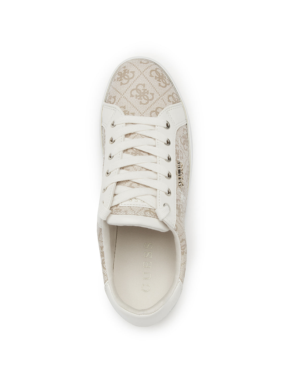 Cream Logo Beckie Sneakers | GUESS Women's Shoes | top view