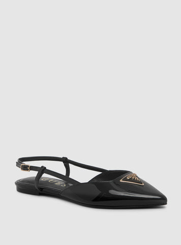 Black Bemas Sling Back Flats
