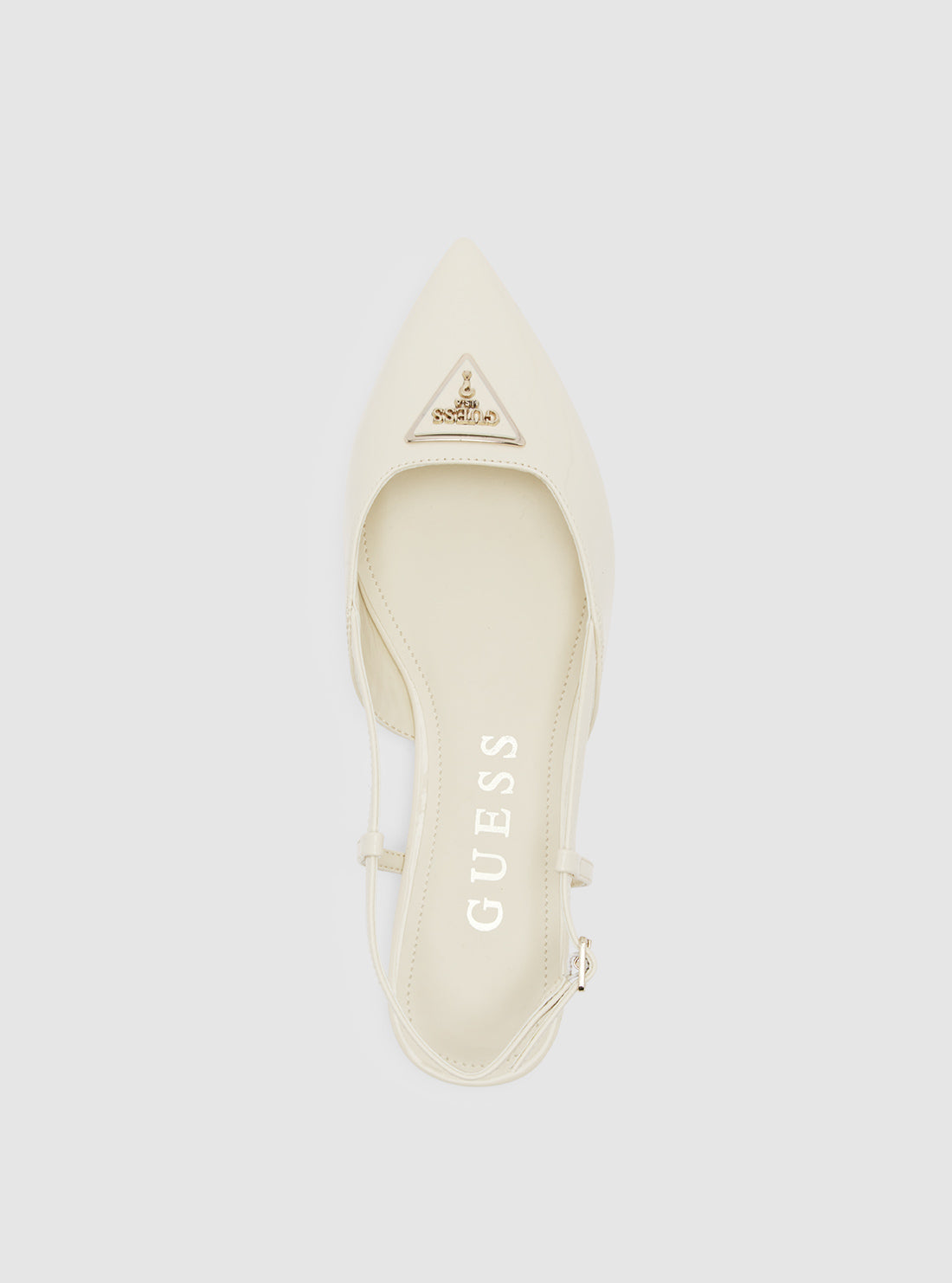 White Bemas Sling Back Flats